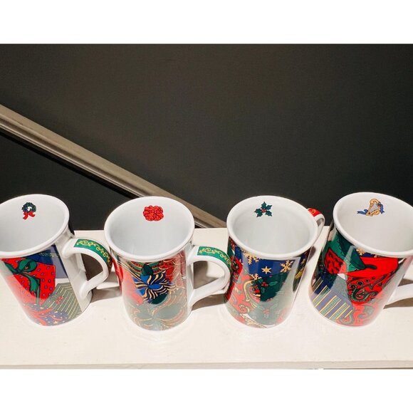 Holiday Elegance 1995 Christmas Mugs – FireWorks Designs – Set of 4 - Picture 3 of 10